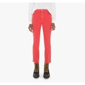 Mother Superior Jeans The Hustler Ankle Frayed Raw Hem Mars Red - Size 27